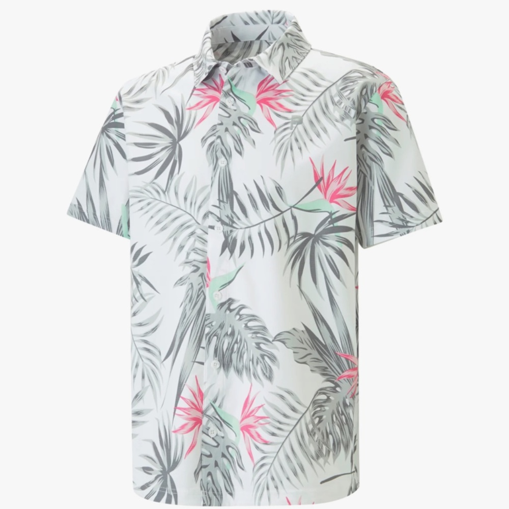 PUMA X PTC Paradise Button Down Golf Shirt